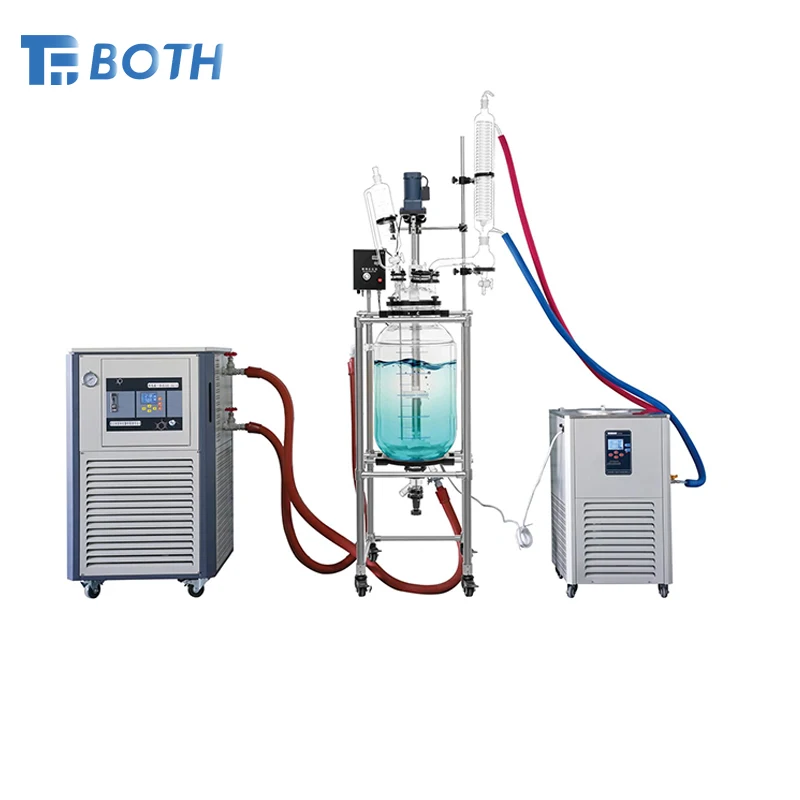 Lab electric lifting jacket  double layer glass reactor lifting glass reactor