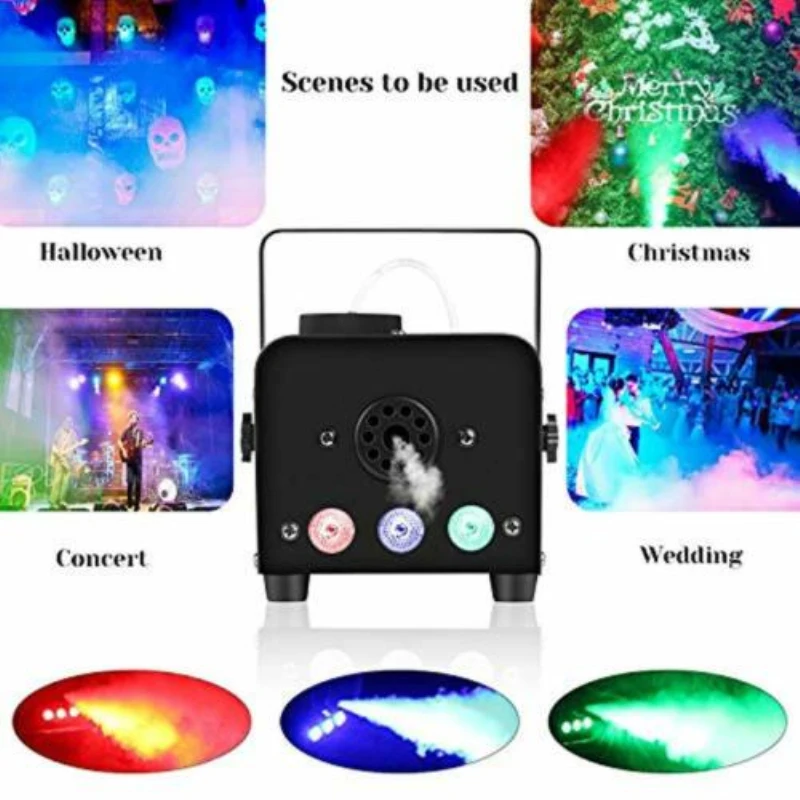 Dance Smoke Fog Machine Professional Smoke Machine Remote Control Decorative Wedding Party Floor RGB Stage Lights