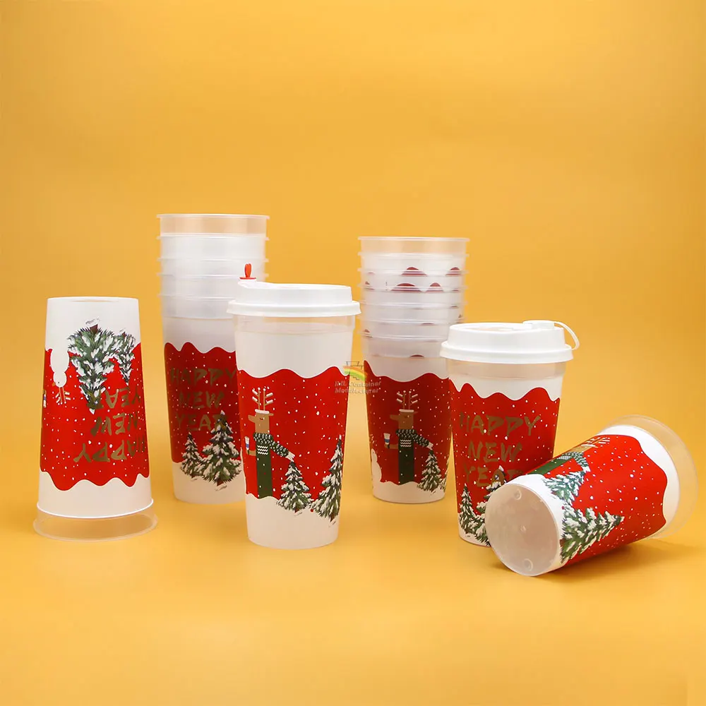 Пластиковая кофейная чашка для напитков 17 унций 22 унции