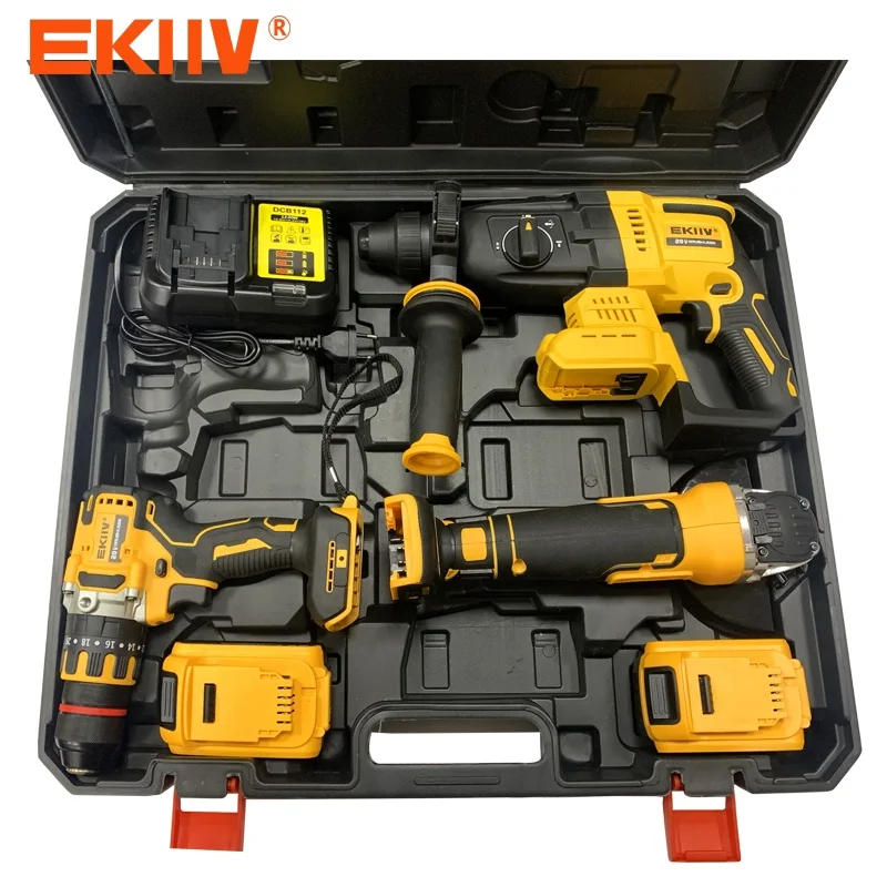 20V Portable Lithium Battery Power Cordless Impact Drill Multifunction Electric Hand Drill Industrial Electric Screwdriver Set