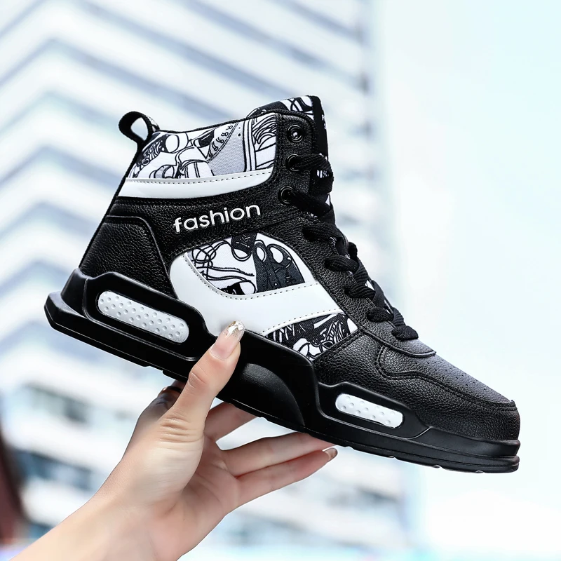 Running Shoes Fashion High Top Sneakers Casual Mens Boots Custom Logo Mens Platform Skateboard Sneakers Walking Unisex EVA PU