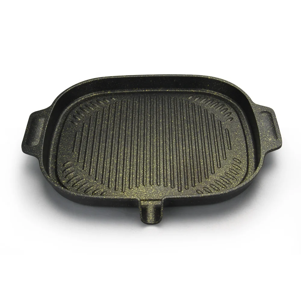 New Hot sale korean non stick korean bbq pan smokeless fry pan for indoor and outdoor barbecue camping pans induction multiple