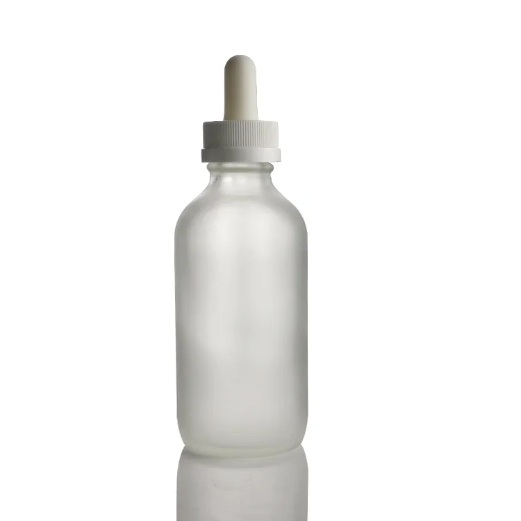 cosmetic spray pump clear frosted glass boston round bottle 4oz 8oz cosmetic bottle