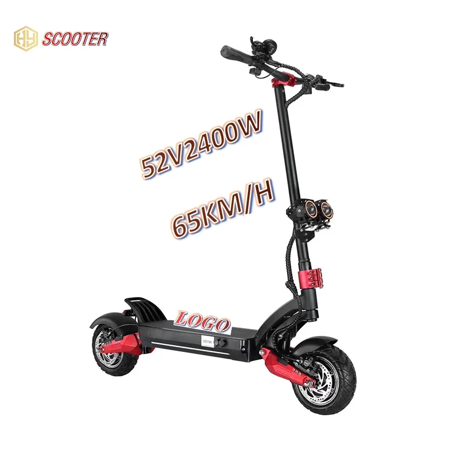 52V fast electric scooter adult 2400W dual motor electric scooter foldable off road electric scooter