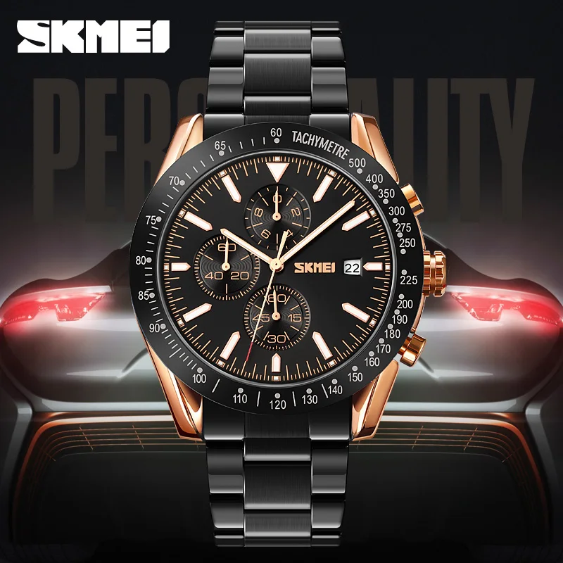 relogio masculino watch manufacture skmei 9253 new arrival custom three small dials water resistant wrist watches men