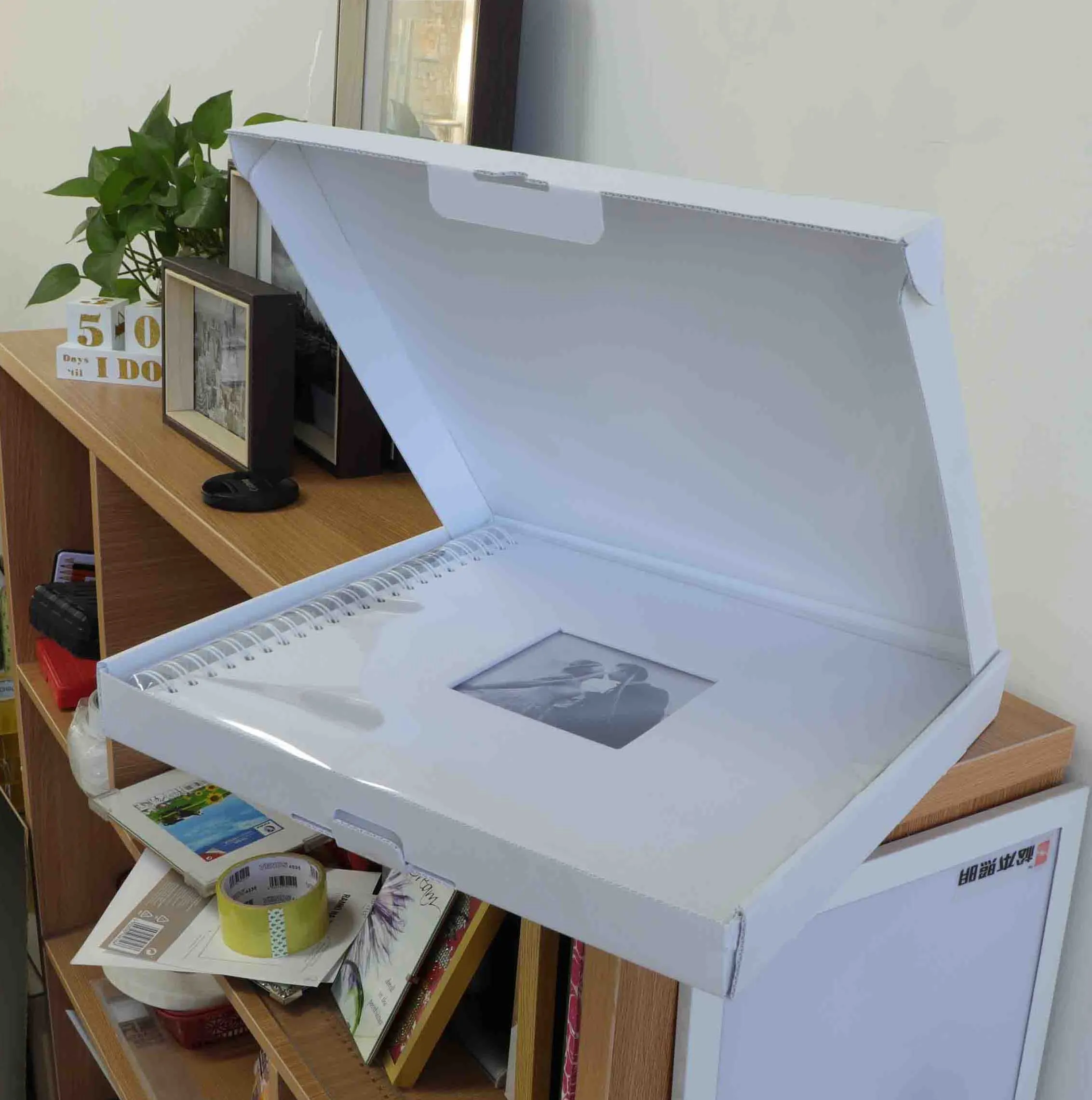 Pure white scrapbook, Linen cover photo album, High quality DIY scrapbook