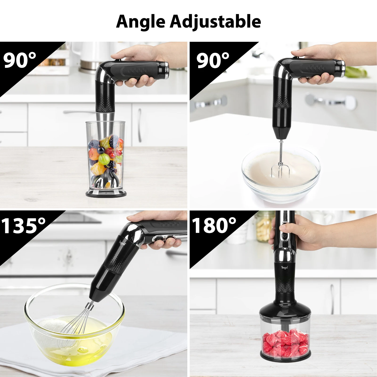 Professional Commercial Smoothie Hand Blender Set 4 in 1 Kitchen Juicer
