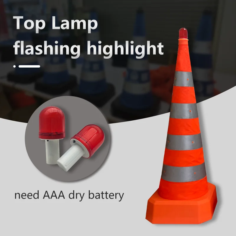 Custom logo 16~36 inch portable roadblock reflective road flexible cone safety collapsible cones for traffic