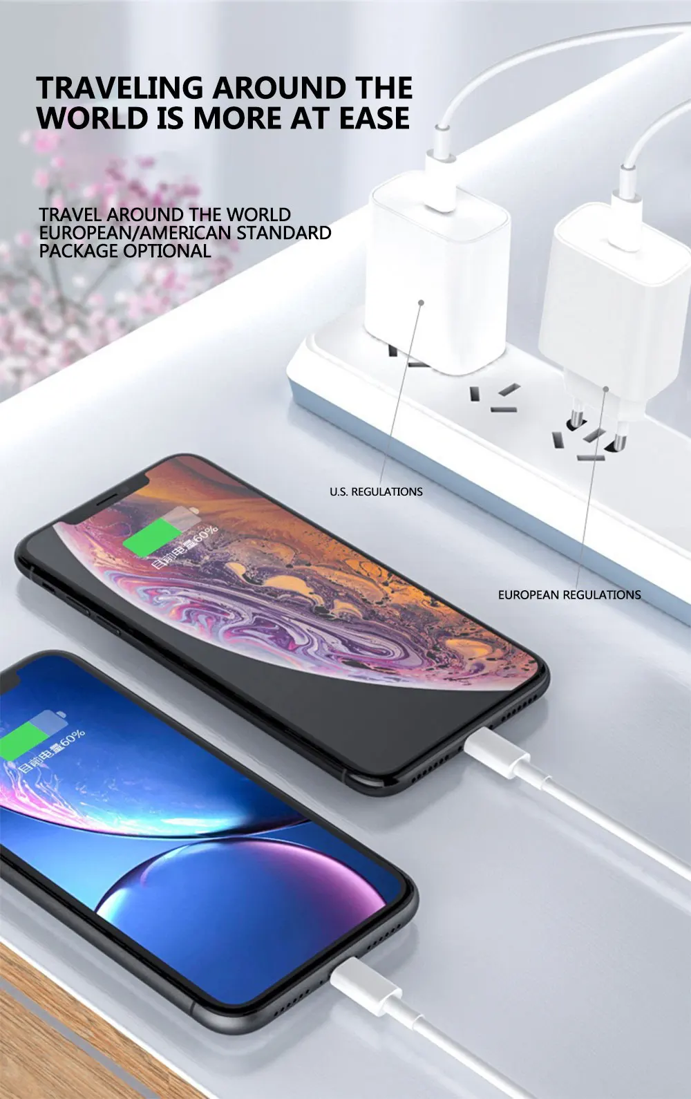  20 Вт PD кабель USB Type-c для быстрой зарядное устройство EU/US/UK AU Для iPhone 12 8 X XS XR 11 Pro Max плюс