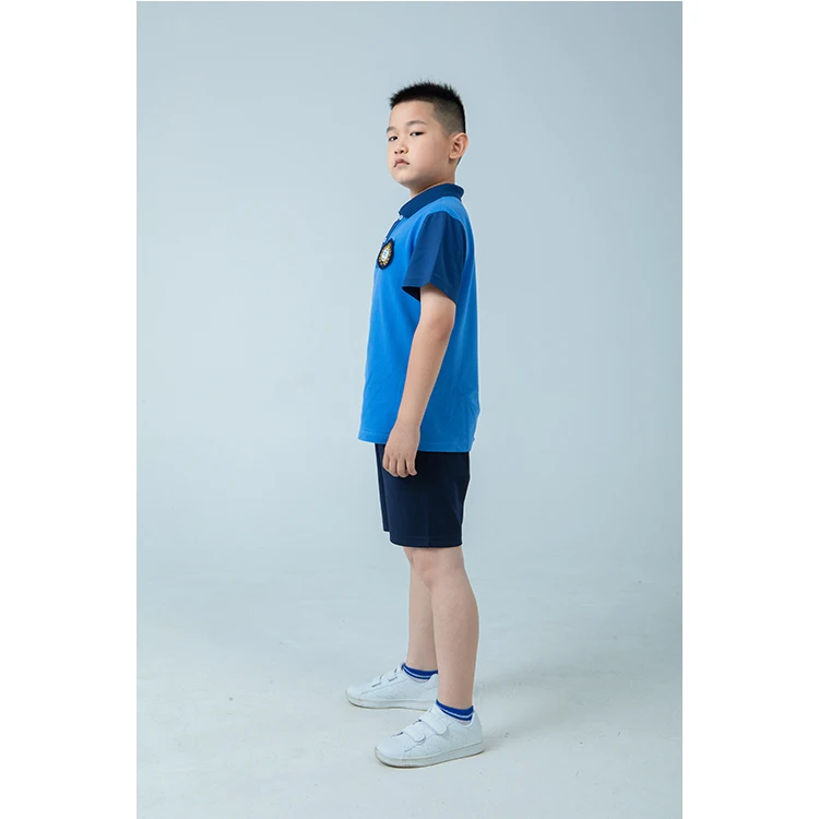 Hot Selling Summer Short Sleeve Polo Shirt Primary School Uniform T  Shirt  Short Pants  for Children