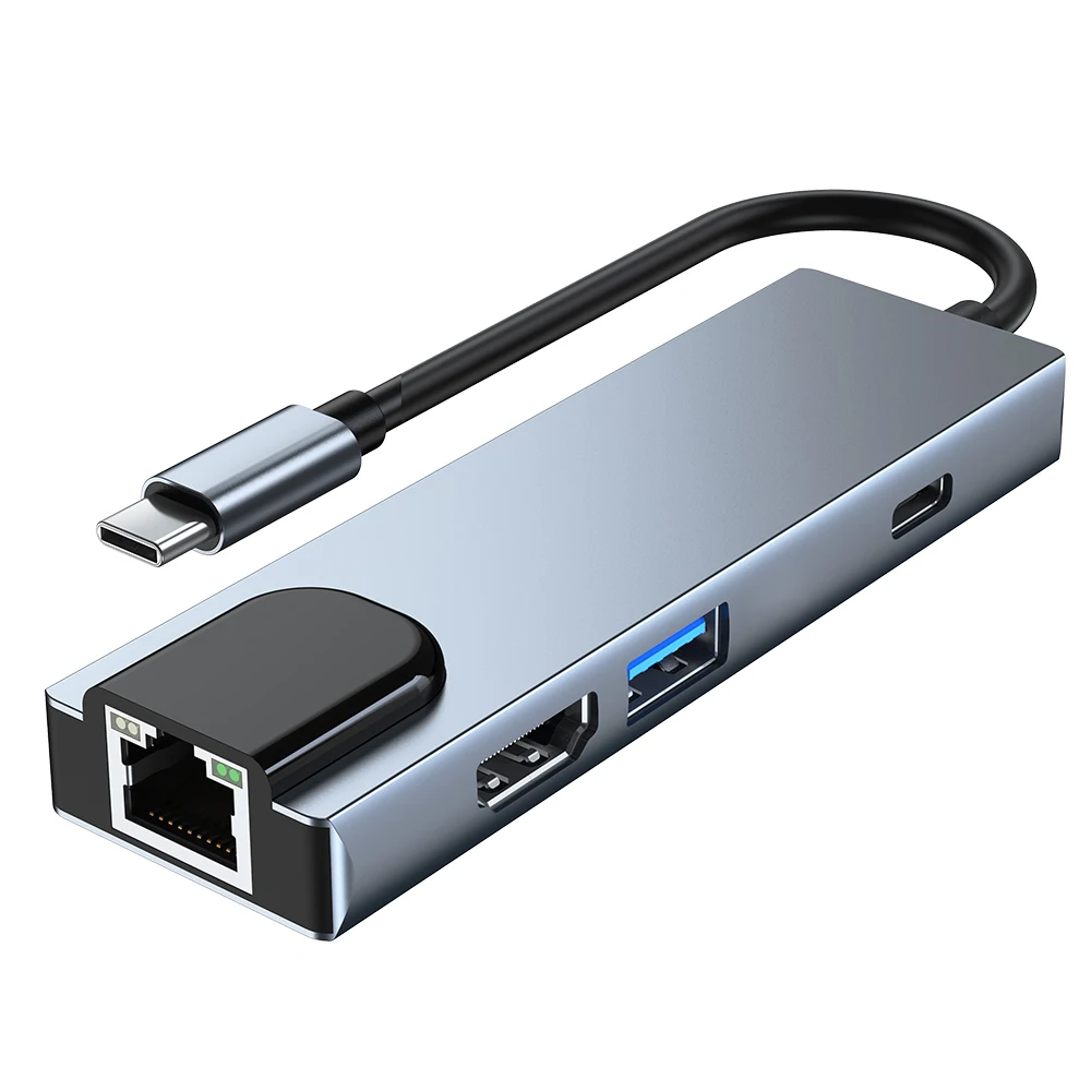 6 in 1 type c to rj45 multi dock station usb 3.0 splitter home several ports hub