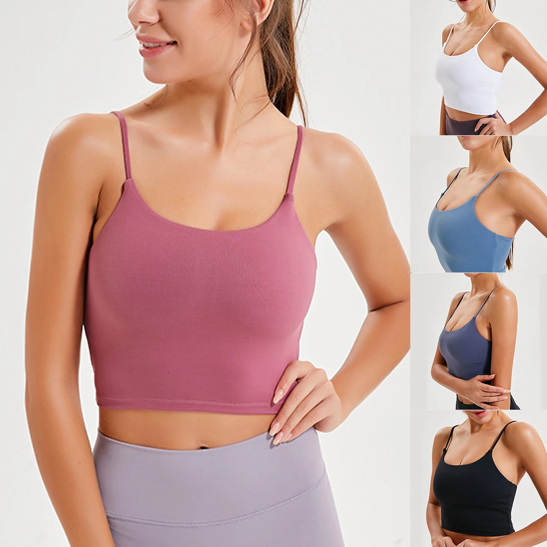 
Women Camisole Crop Wireless Tank Tops Seamless Sport Bra Yoga Workout Shirt for Teen Girl New arrivals 