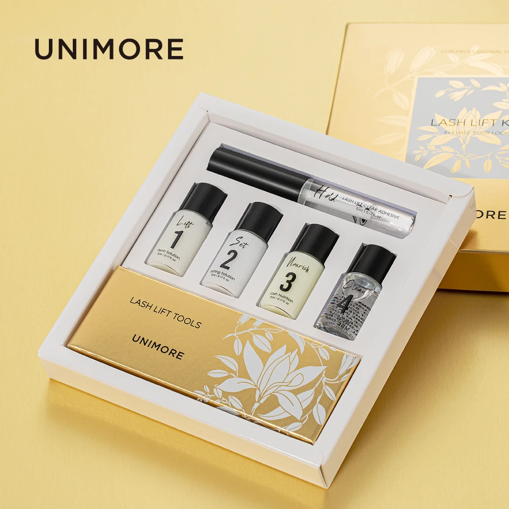 Unimore 99 korea tools for lash lift make up silky rolls custom lash lift sachets gel pads eye lash lifting liquid
