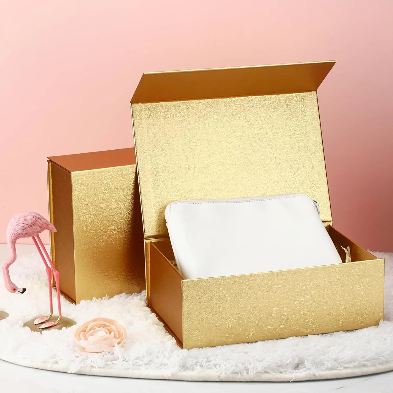 Rigid Collapsible Flap Lid Packaging Cardboard Bespoke Magnet Folding Shipping Box Custom Magnetic Closure Gift Box Packaging