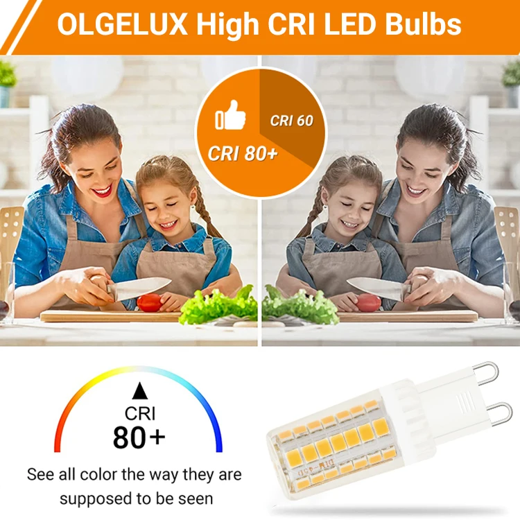 OEM/ODM G9 Led Bulb No Flicker 4w (equivalent To 40w Halogen  Bulb), Warm White 3000k, 110v-130v