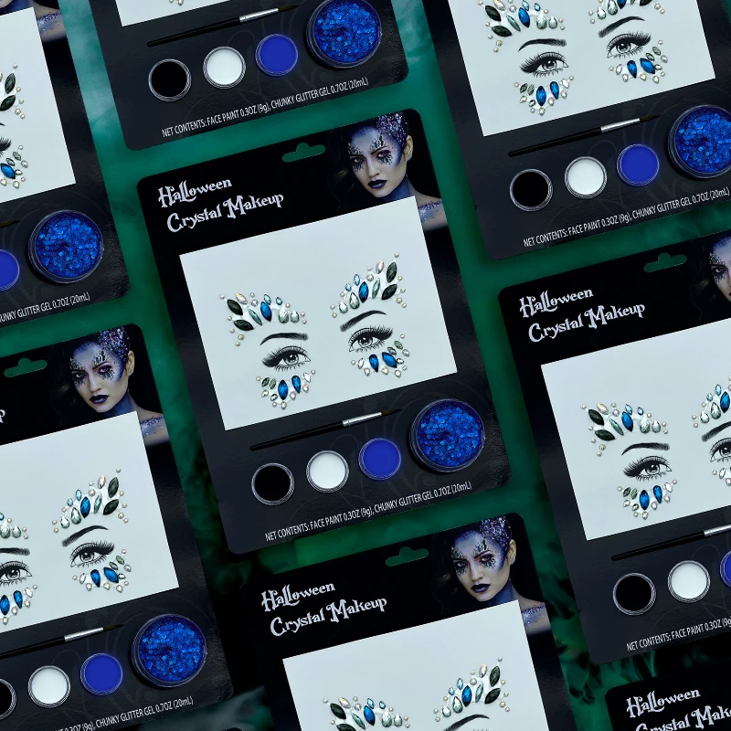 Washable oil based Halloween Makeup face crystal mermaid blister Face Paint Kit body Painting Supplies for cosmetic