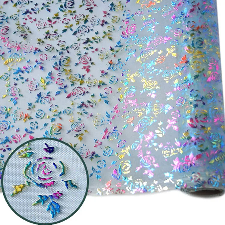 Custom Shape Polyester Sequin Material Fashion Rubber Patch Mesh Fabric for Shoes