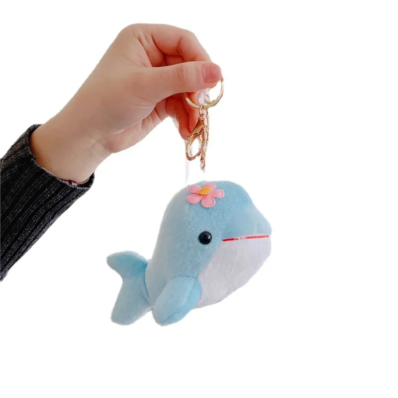 Hot sale small promotional ocean animal dolphin plush keychain custom