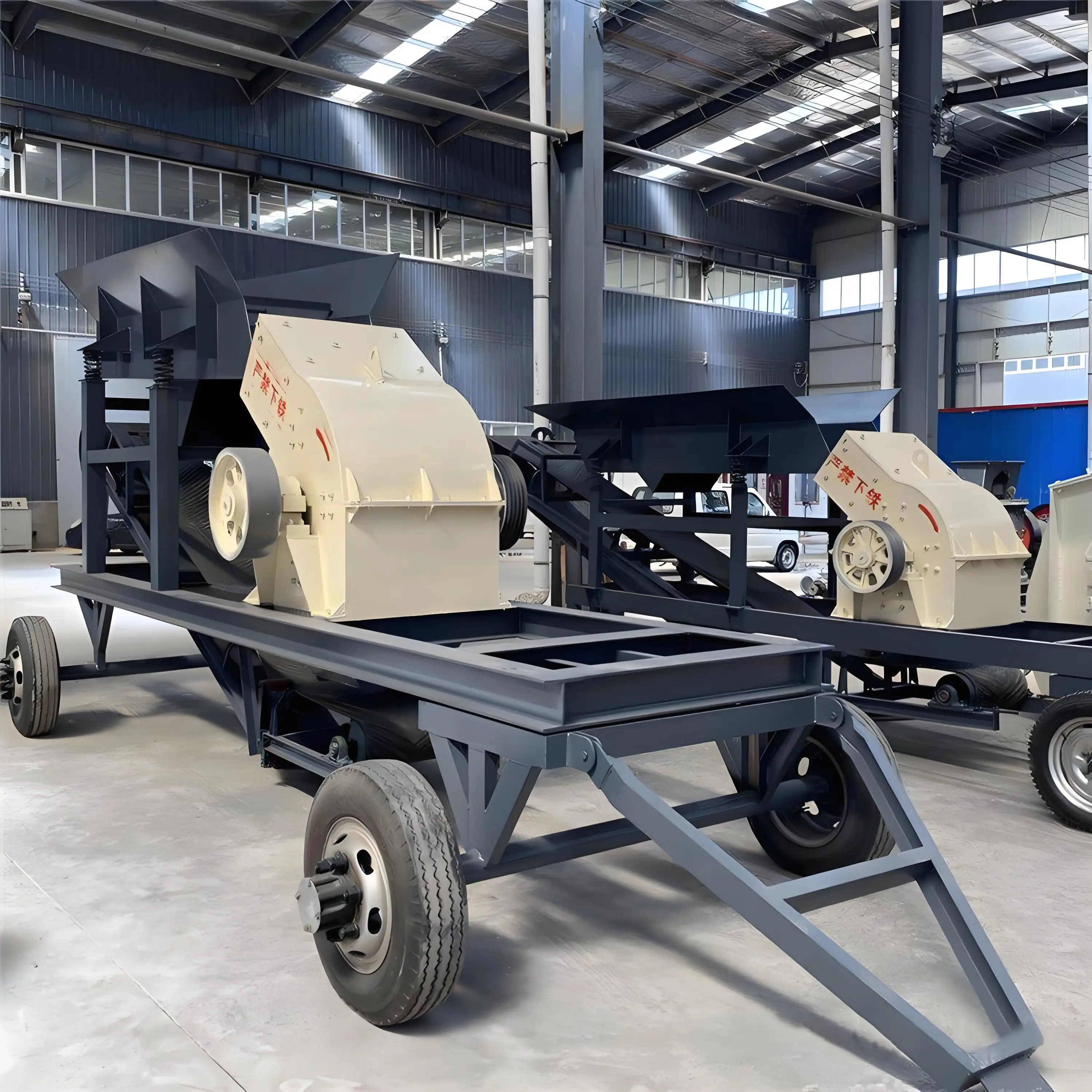 Easy To Move Tire Type 30-60tph PC800x800 Construction Brick Hammer Crushers  Concrete Rock Stone Hammer Crusher Price