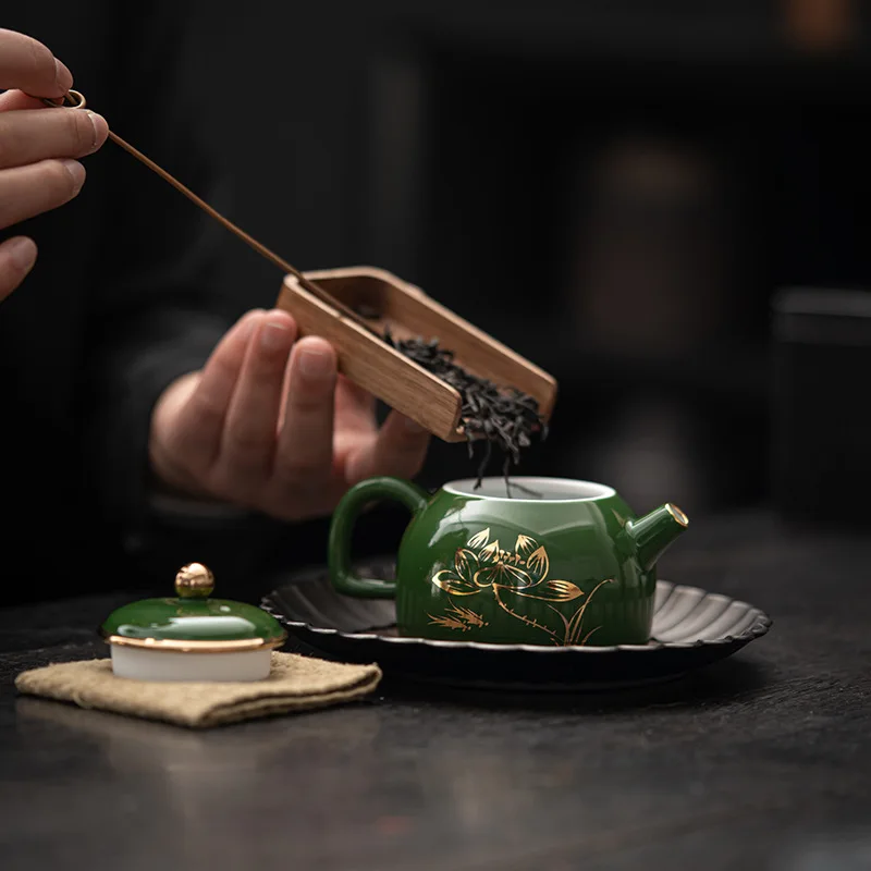Luxury ceramic gold rim domestic Teacup Set chinese Tea Set teapot Set