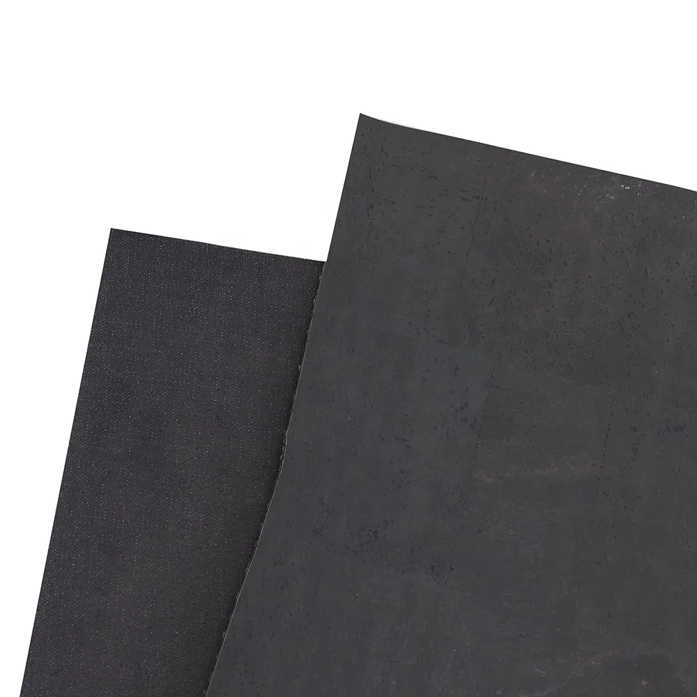 Portugal Import Black Natural Pattern Printed Cork Leather For Bags