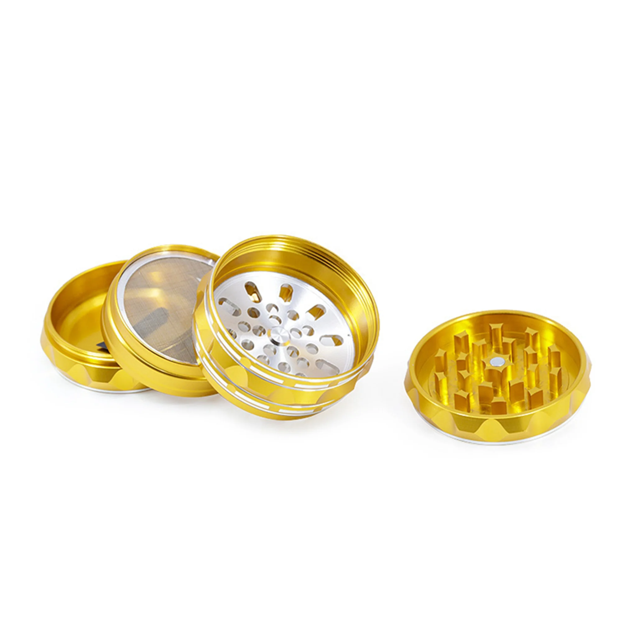 
Sharp Concave Polygon Herb Grinder New Style 4Parts Aluminum 6Colors Dia 63mm Tobacco Crusher 