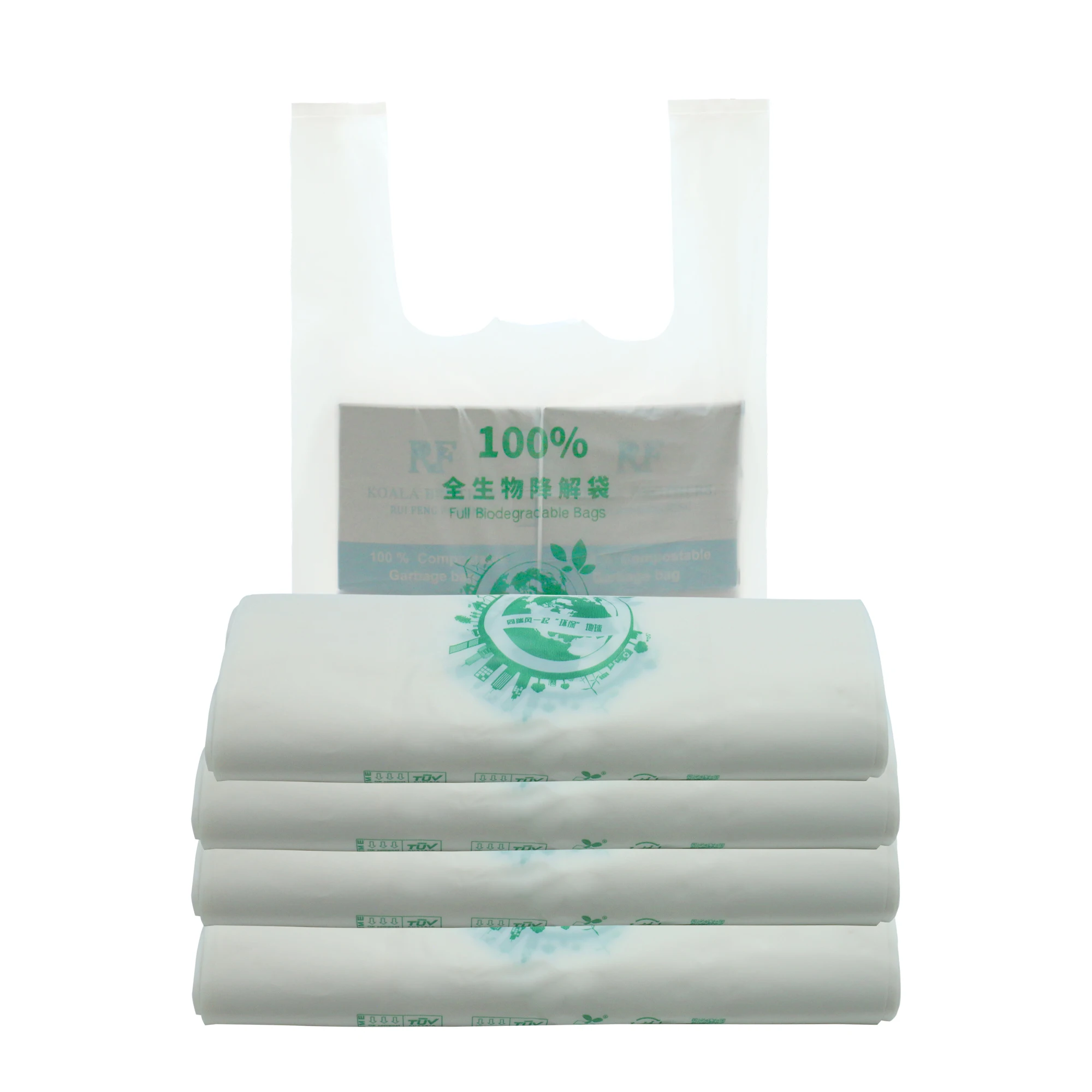 corn starch based plastic shopping bag biodegradable T shirt bag