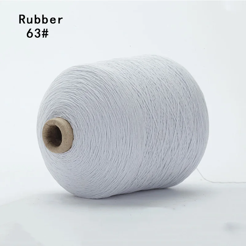 manufactory price latex covered polyester yarn elastic thread use for gloves and belt 63# white rubber yarn