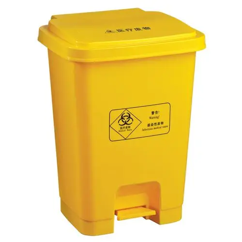 Hospital Foot Pedal Plastic Medical Waste Bin with Lid