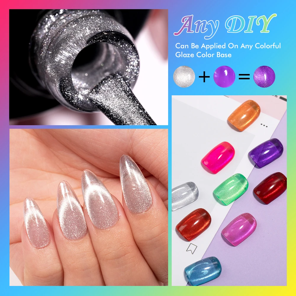 24 Colors Night Diamond Cateye Gel Professional Custom Nail Supplies 1Kg Bulk Cat Eye Gel Polish