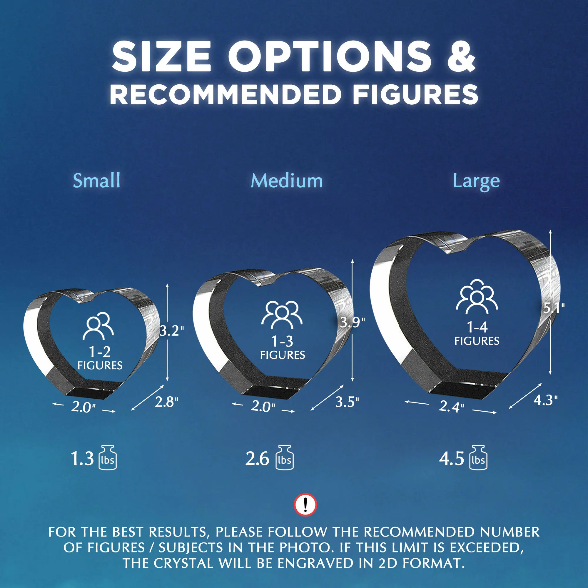 3D Crystal Photo Frame Free LED Base Personalized Laser Etched Picture Dad Mom Women Anniversary Engraved Crystal Trophy Medal