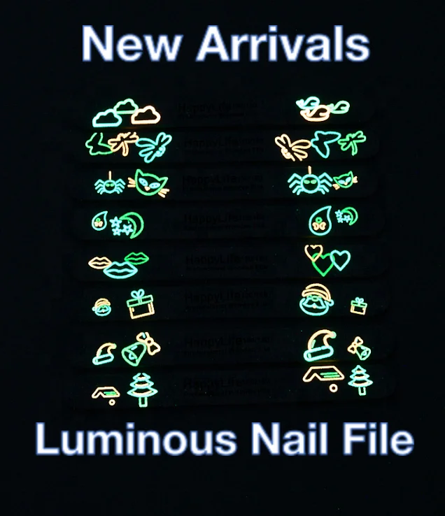 HappyLife New Arrival Luminous OEM Private Label Printed Moon Zebra Professional Disposable Grit 100180 Nail Files