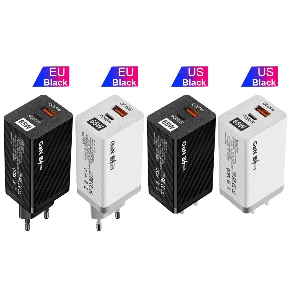Multi-Protection High-Tech GaN 65W Charger PD pps GaN USB-C Charger for iPhone for Huawei for Samsung S23 Ultra