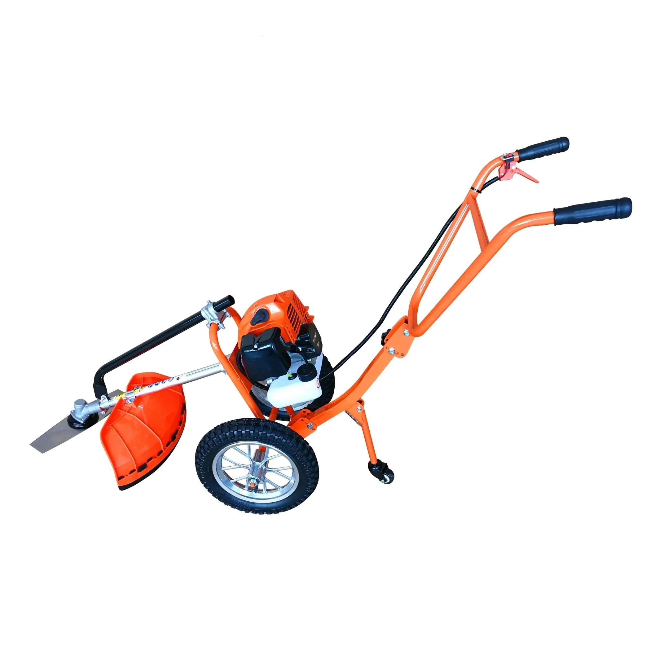 Home Garden Lawn Mower Two Wheel Hand Push Brush Cutter 2-Stroke Single Cylinder Forced Air Cooling