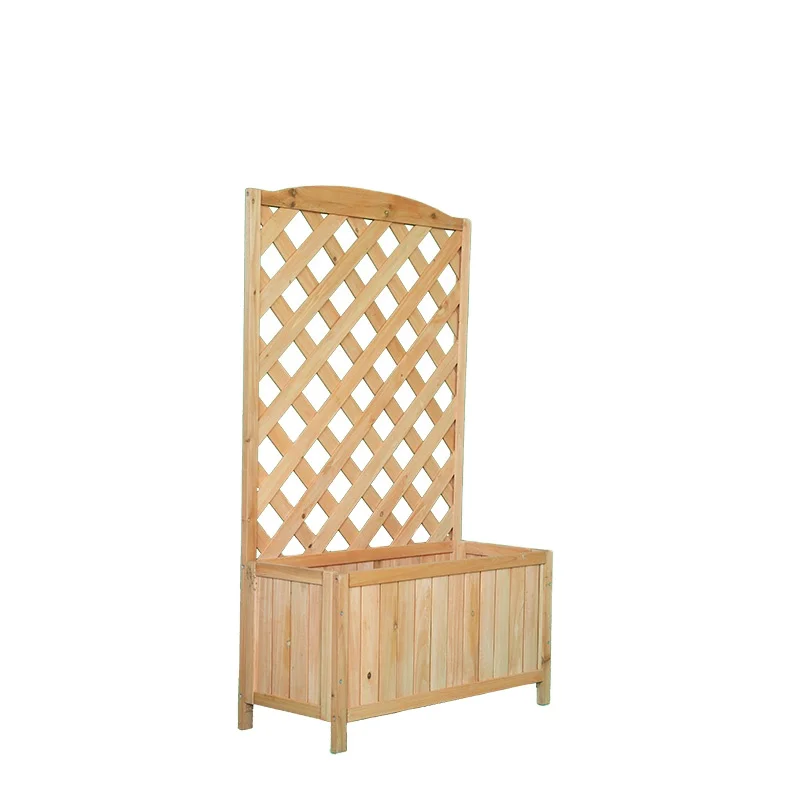 Wood Planter Free Standing Plant Raised Bed Wth Trellis For Raised Garden Bed Planter Box Outdoor