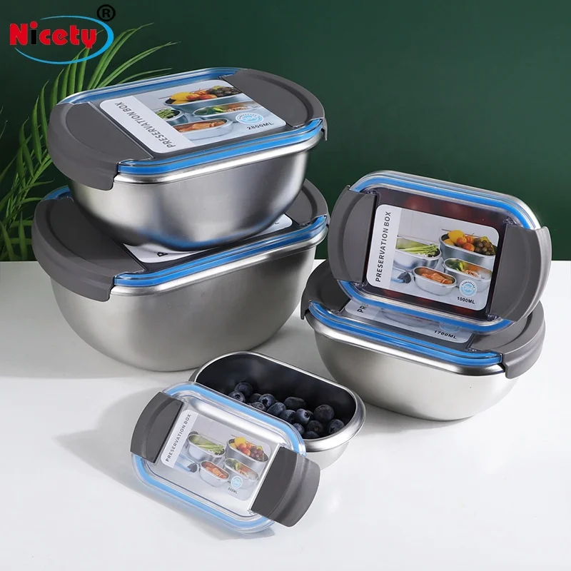 Овальный контейнер для еды из нержавеющей стали