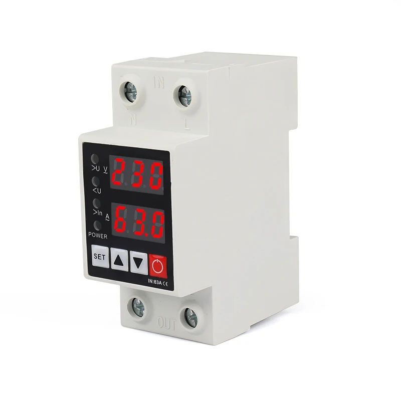 Intelligent 1~60 Ampere Adjustable AC Isolating Switch Single-Phase Circuit Breaker 110V~220V Low Voltage Cut-off Stabilizers