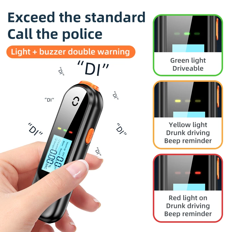 AM02 original factory S+ Precision professional air-blowing alcohol tester usb breathalyzer