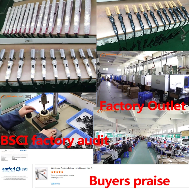 Wholesale Rhinestone Diamond Flat Iron Set Irons Wide Plate Bling Ceramic Comb And Hair Straightener Sets With Hot Hair Tools