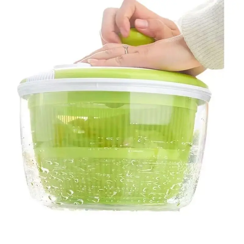 Household multifunctional vegetable dryer with brake dehydrator salad washer kitchen manual lazy person