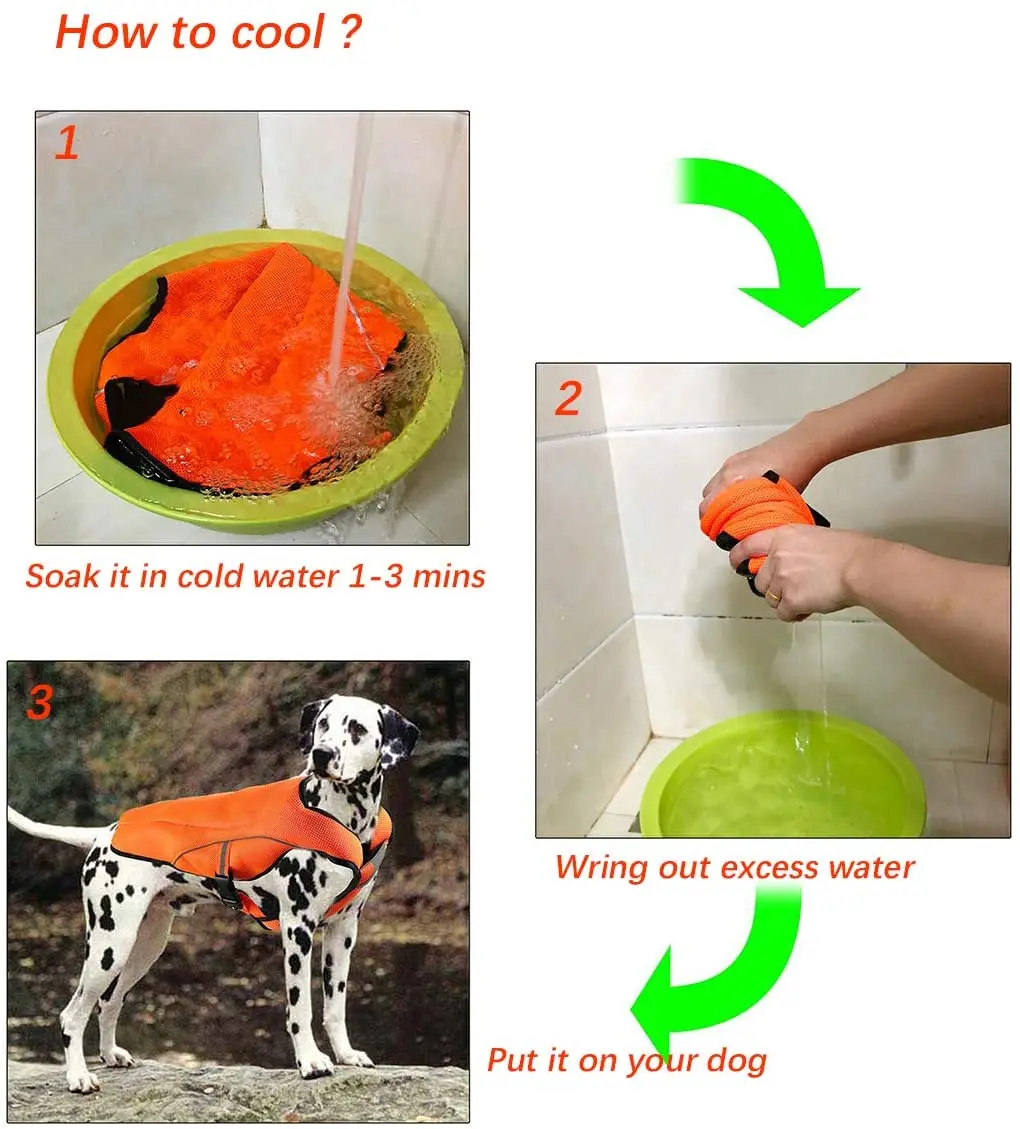 Swamp Cooler Coat Dog Cooling Vest Pet Safety Reflective Vest
