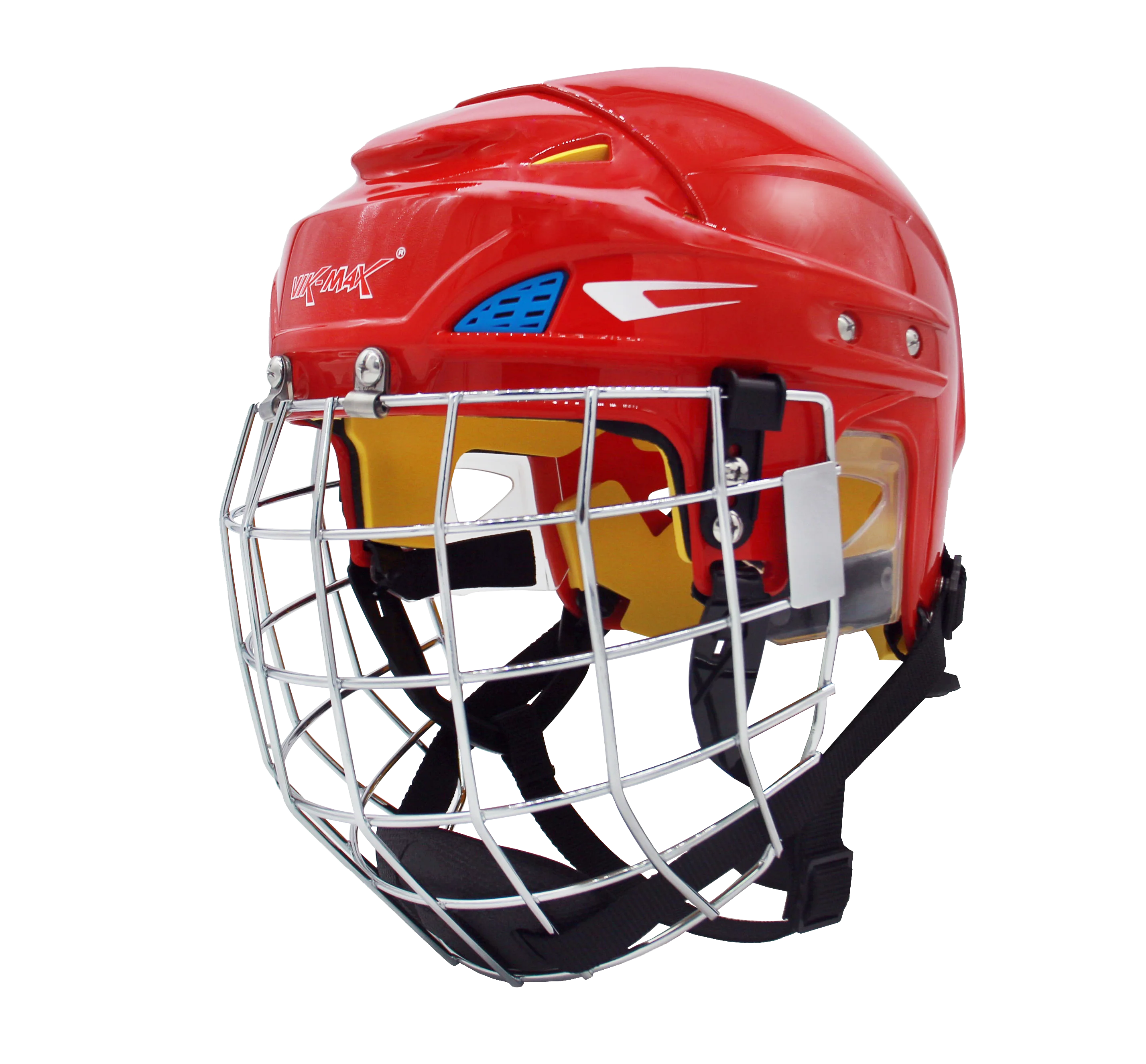 High quality red color ice hockey helmet hockey sport memory cotton lining protective hockey helmet