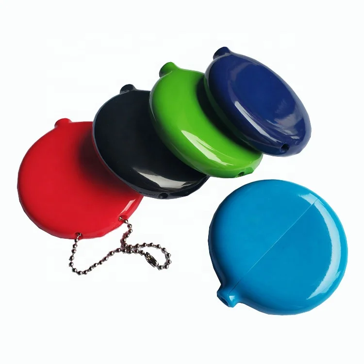 Amazon Top Seller Eco-friendly Mini Silicone Round Coin Purses Keychain Customized Logo Printed Rubber PVC Coin Case