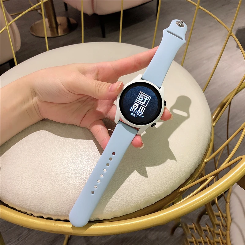 Ремешок силиконовый спортивный для смарт-часов Samsung Galaxy watch 4/5/5 pro/Classic 42 мм/46 мм/Active 2/Gear S3 correa 20