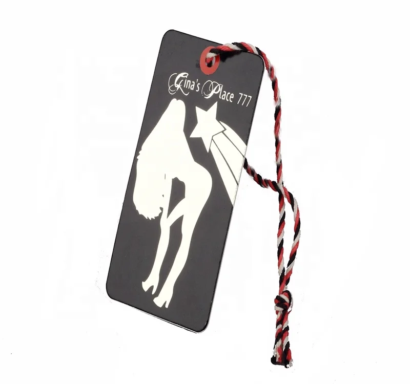 Hot Selling Custom Design Printing Logo Clothing Garment Jeans Hang Tag with String and Eyelet