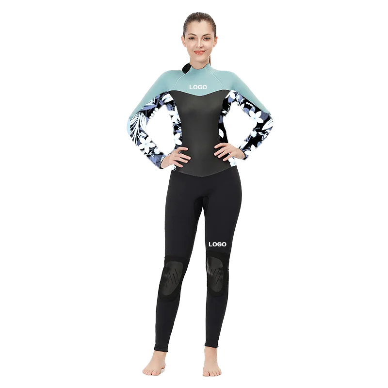  2021 Women 4/3 Free Dive Suit Snorkeling Surf Back Zipper Neoprene Smooth Skin