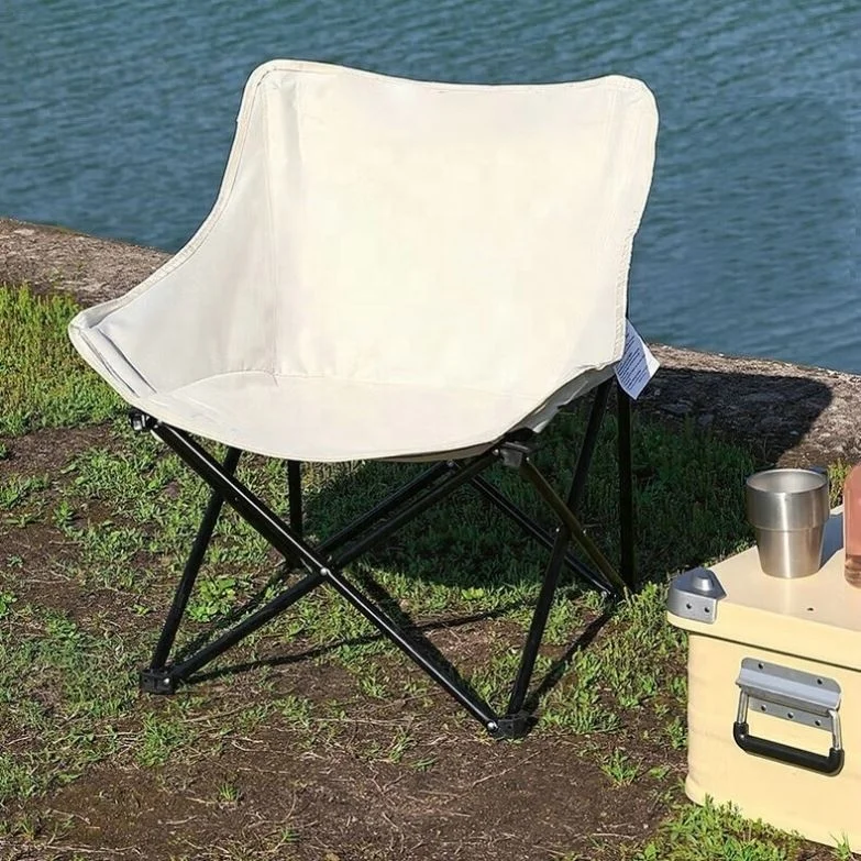 Outdoor Small Folding Metal Light Weight 600D  Oxford Cloth Adult Picnic Fishing Camping Beach Moon Chair