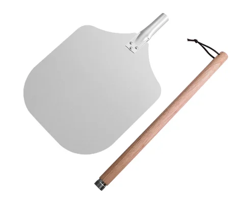 Hot Sale Detachable Pizza Peel Aluminum With Rubber Wood Handle