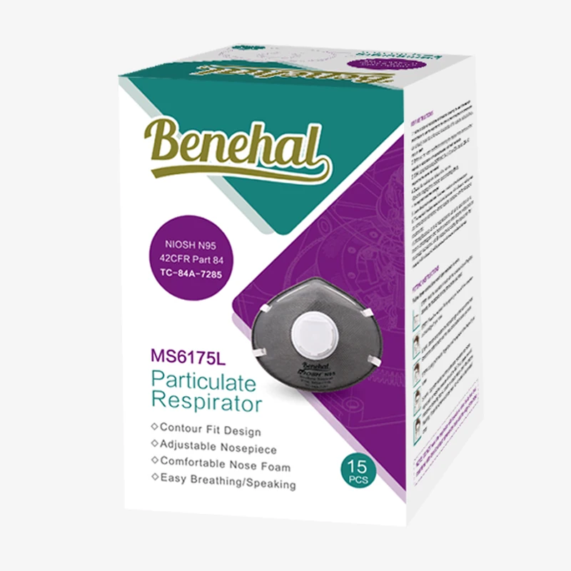 N95 particulate respirator mask NIOSH Approved Dust Mask Face Mask model 6175L Factory Supply