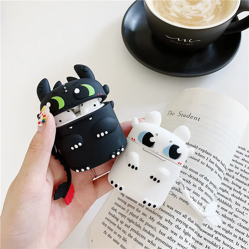 3D Robot silicone case for Airpods 1 2 3 gen Monsters protective cover for wireless earphones caherging box cases with Keychain
